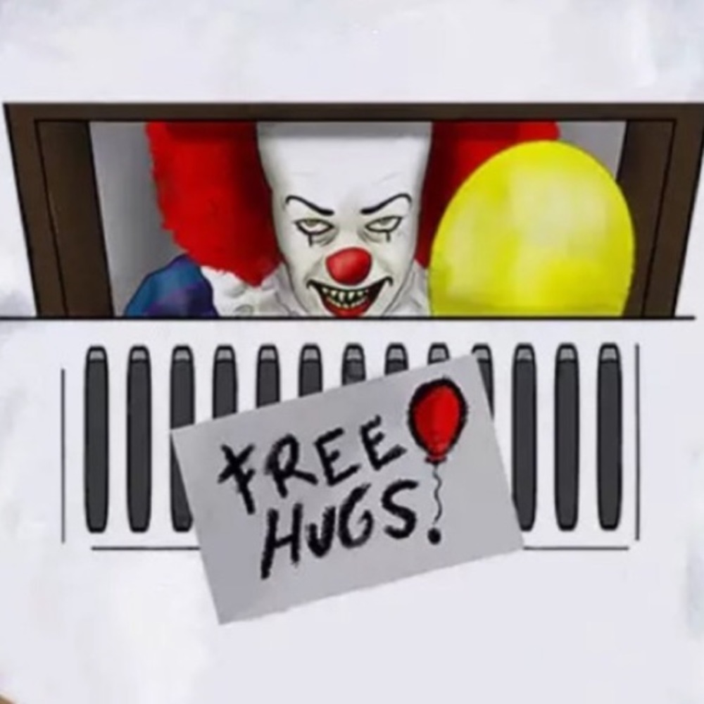 ✨ New IT Pennywise Clown “Free Hugs”  Tee T Shirt - Picture 2 of 2